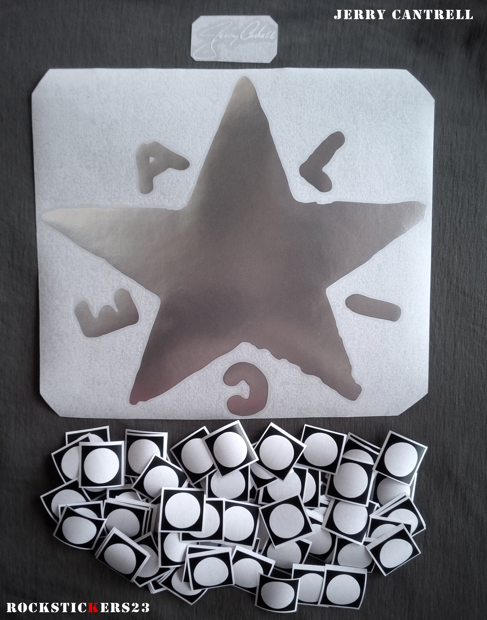 Jerry Cantrell guitar stickers Silver Star G&L Rampage Alice in